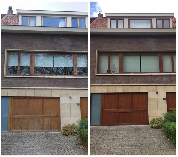Afbeelding voor: Des cadres de fenêtres en bois grisonnant comme neufs